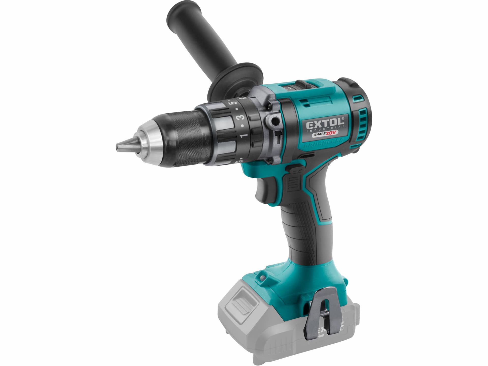 Vrtačka s příklepem aku Share20V, bez aku, 80Nm, bezuhlíkový motor, kufr