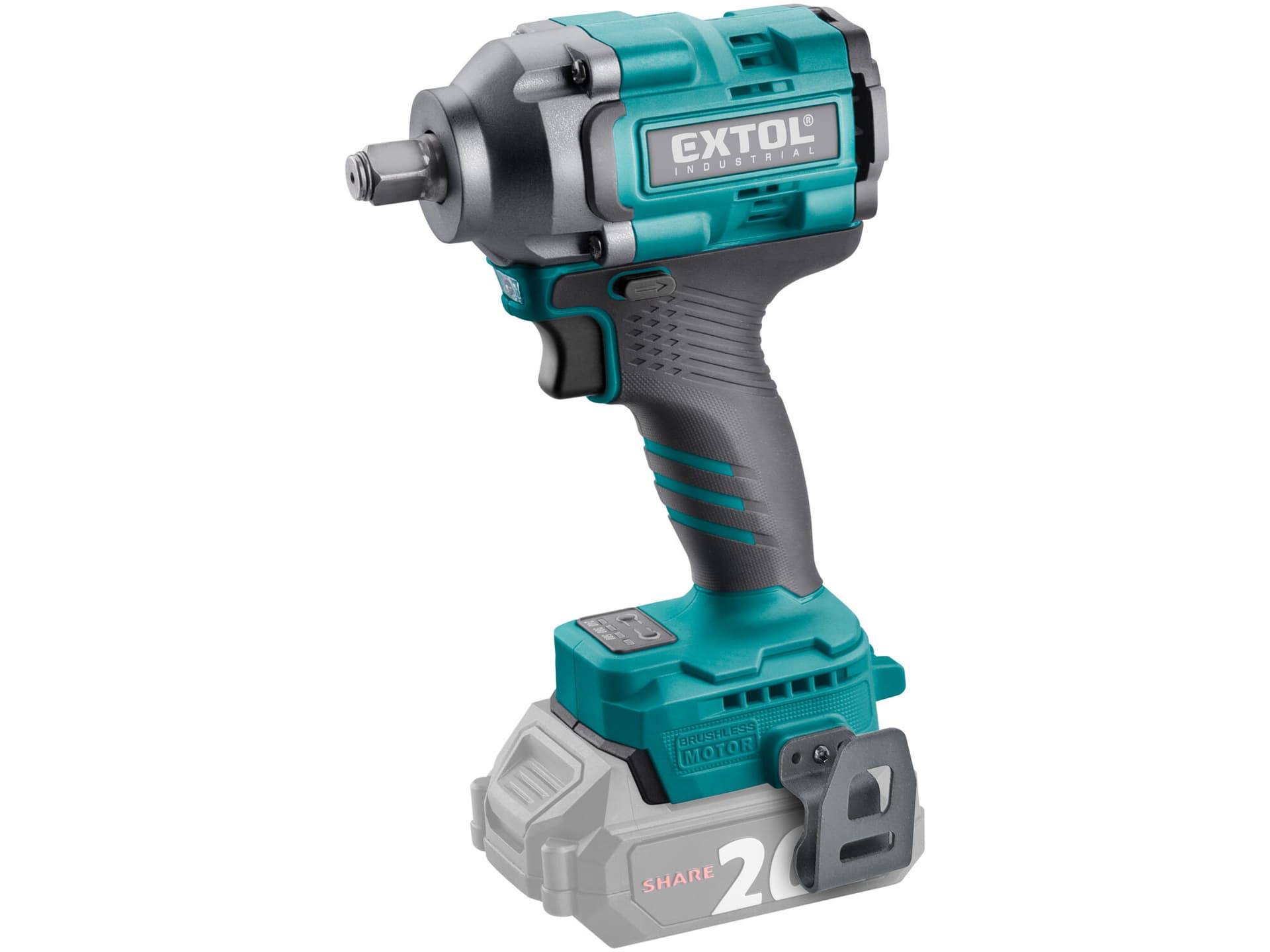 Utahovák rázový aku Share20V, 1/2", bez aku, 500Nm, bezuhlíkový motor