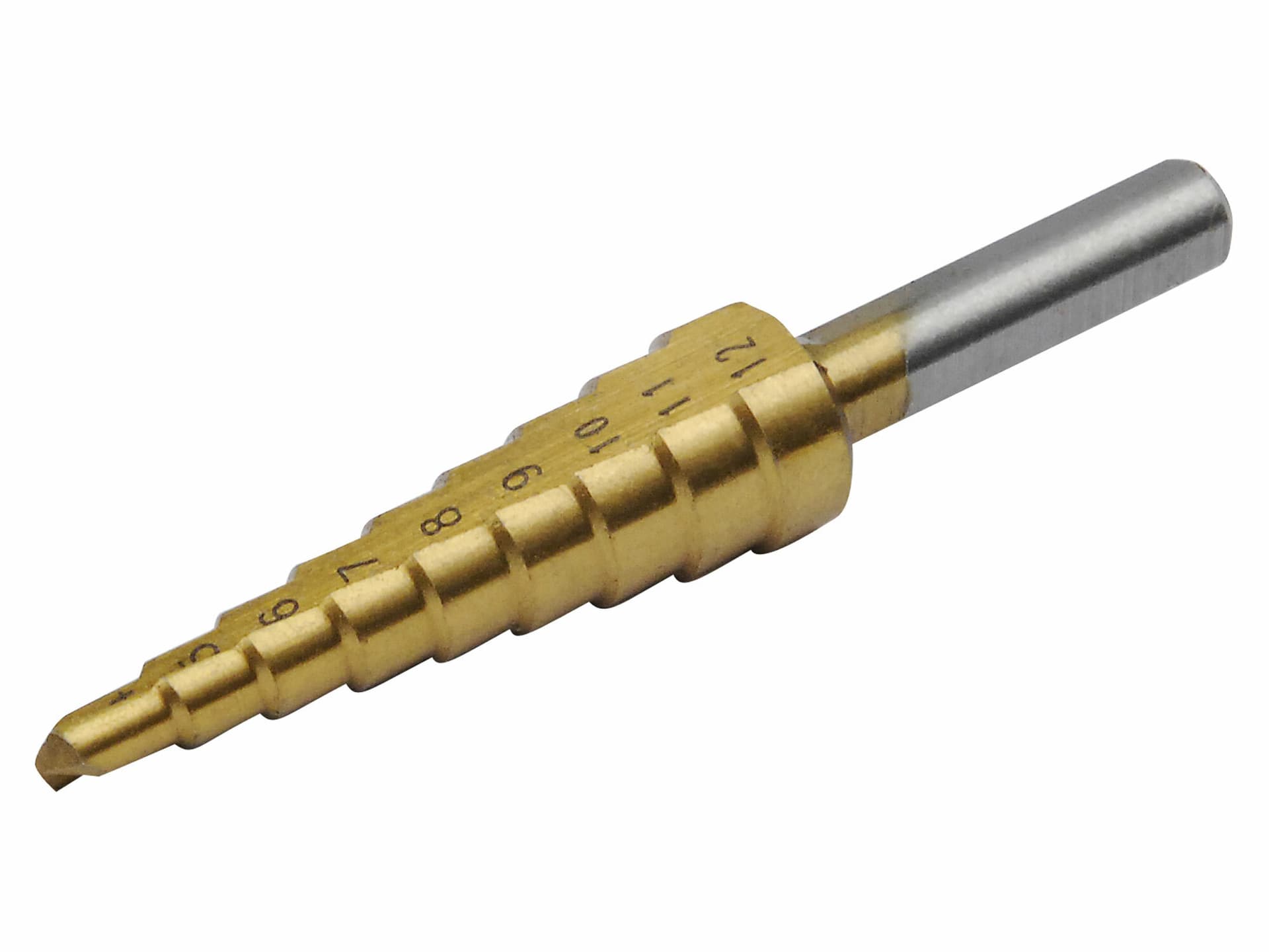 Vrták stupňovitý TiN, ø4-12mm / 1mm, 9 průměrů