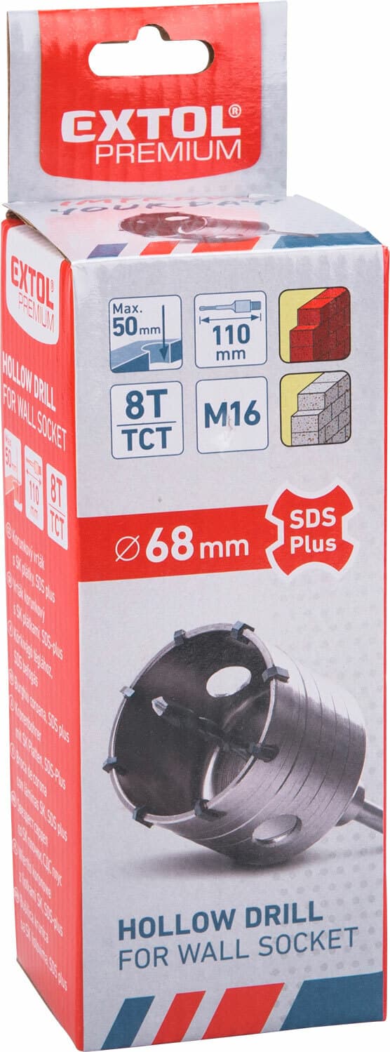 Vrták korunkový Ø68mm, SDS-plus, s SK plátky – 4