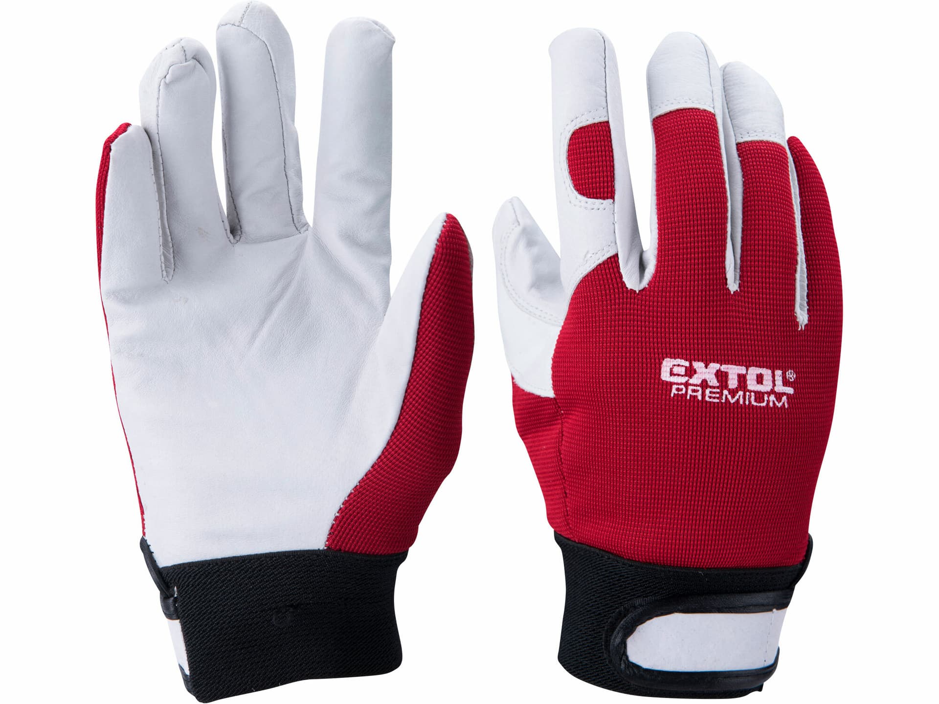 Rukavice kůže/syntetická tkanina - SPANDEX, 8"