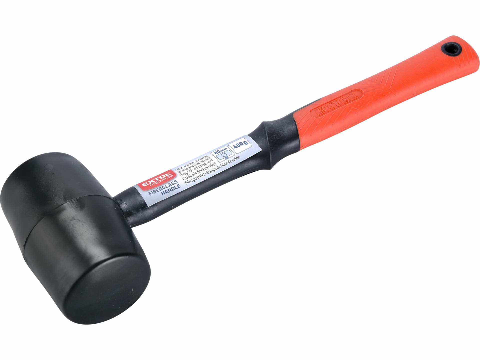 Kladivo gumové černé sklolaminátová násada, Ø60mm, 480g
