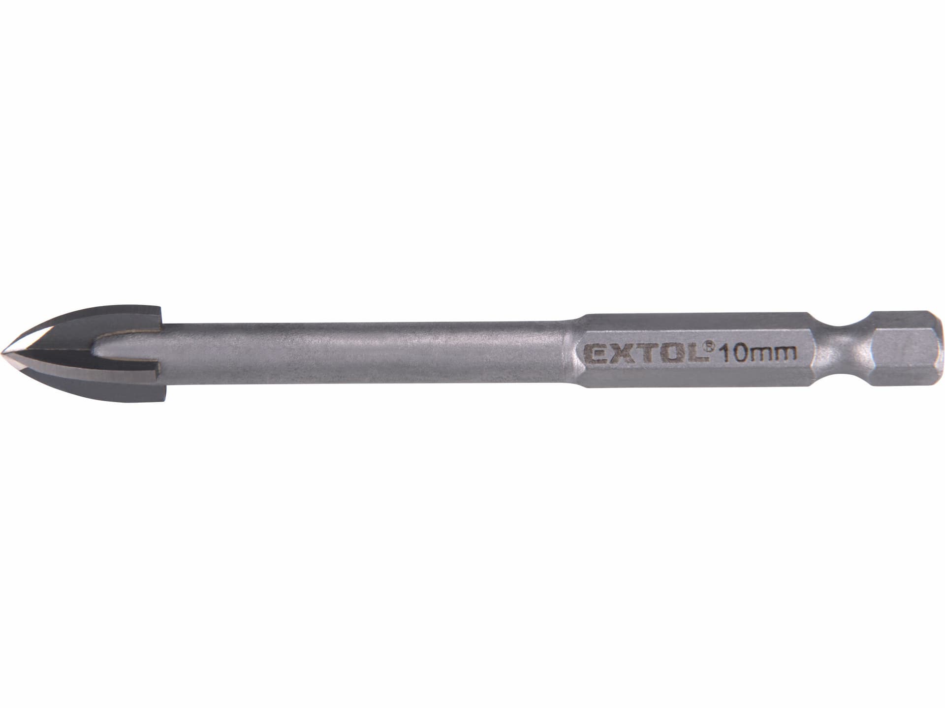 Vrták do skla a keramiky 10mm, šestihranná 1/4" stopka