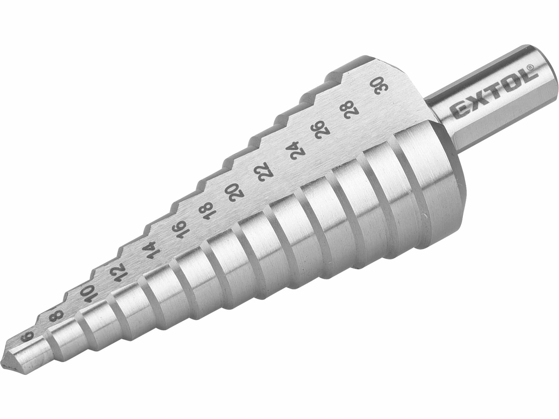 Vrták stupňovitý DIN 1412C, ø6-30mm / 2mm, 13 průměrů
