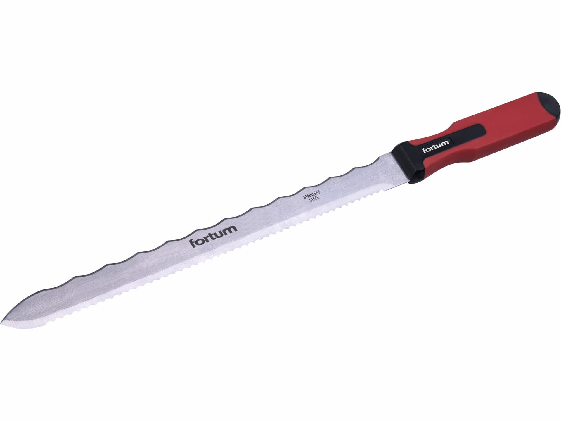 Nůž na stavební izolační hmoty 470/280mm, obojstanná čepel, nerez, plastová rukojeť