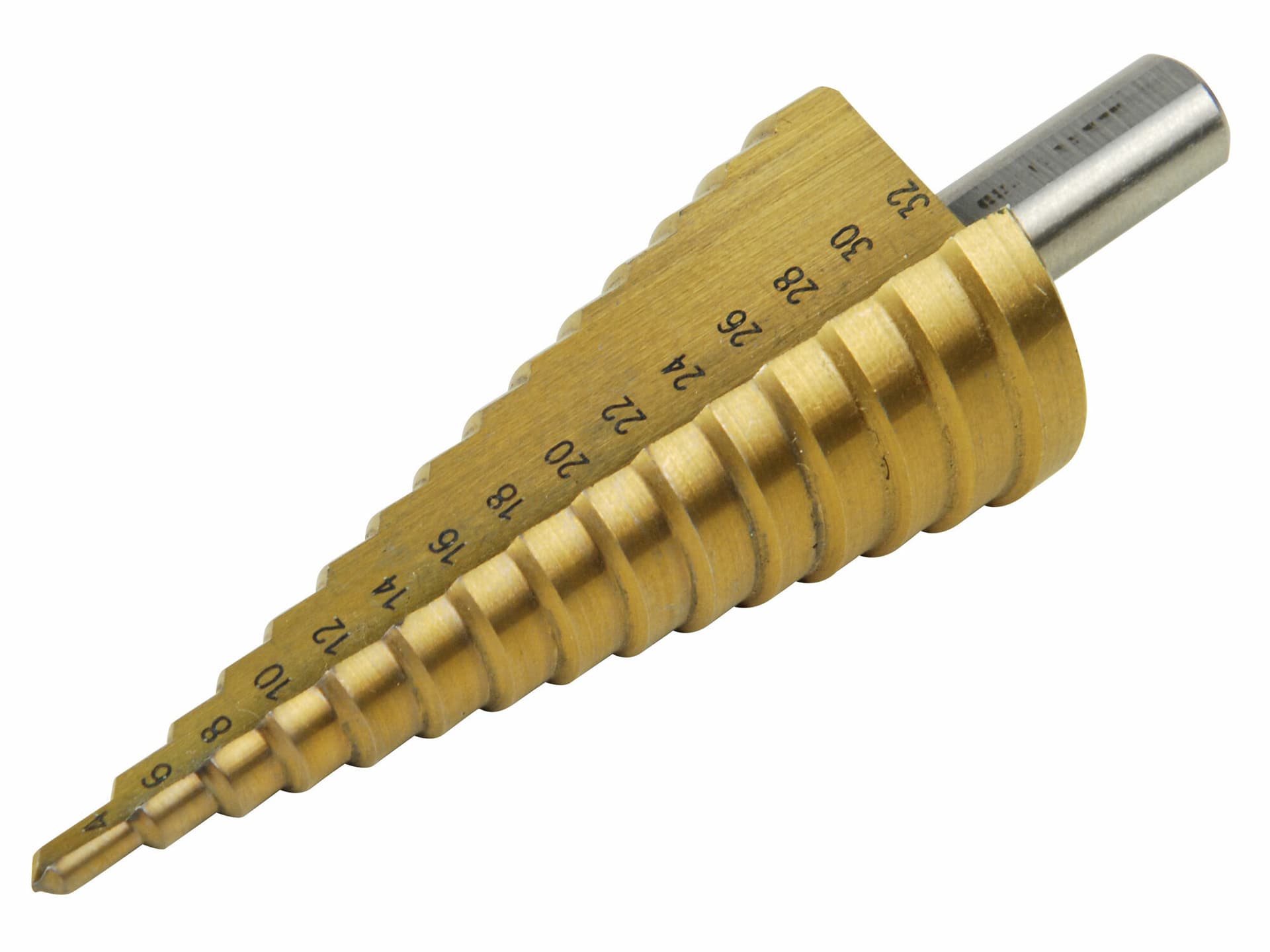 Vrták stupňovitý TiN, ø4-32mm / 2mm, 15 průměrů