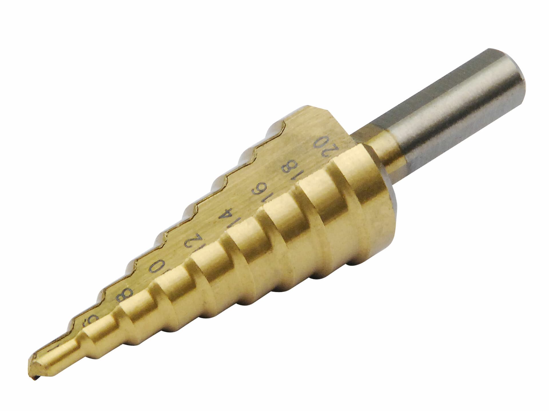 Vrták stupňovitý TiN, ø4-20mm / 2mm, 9 průměrů
