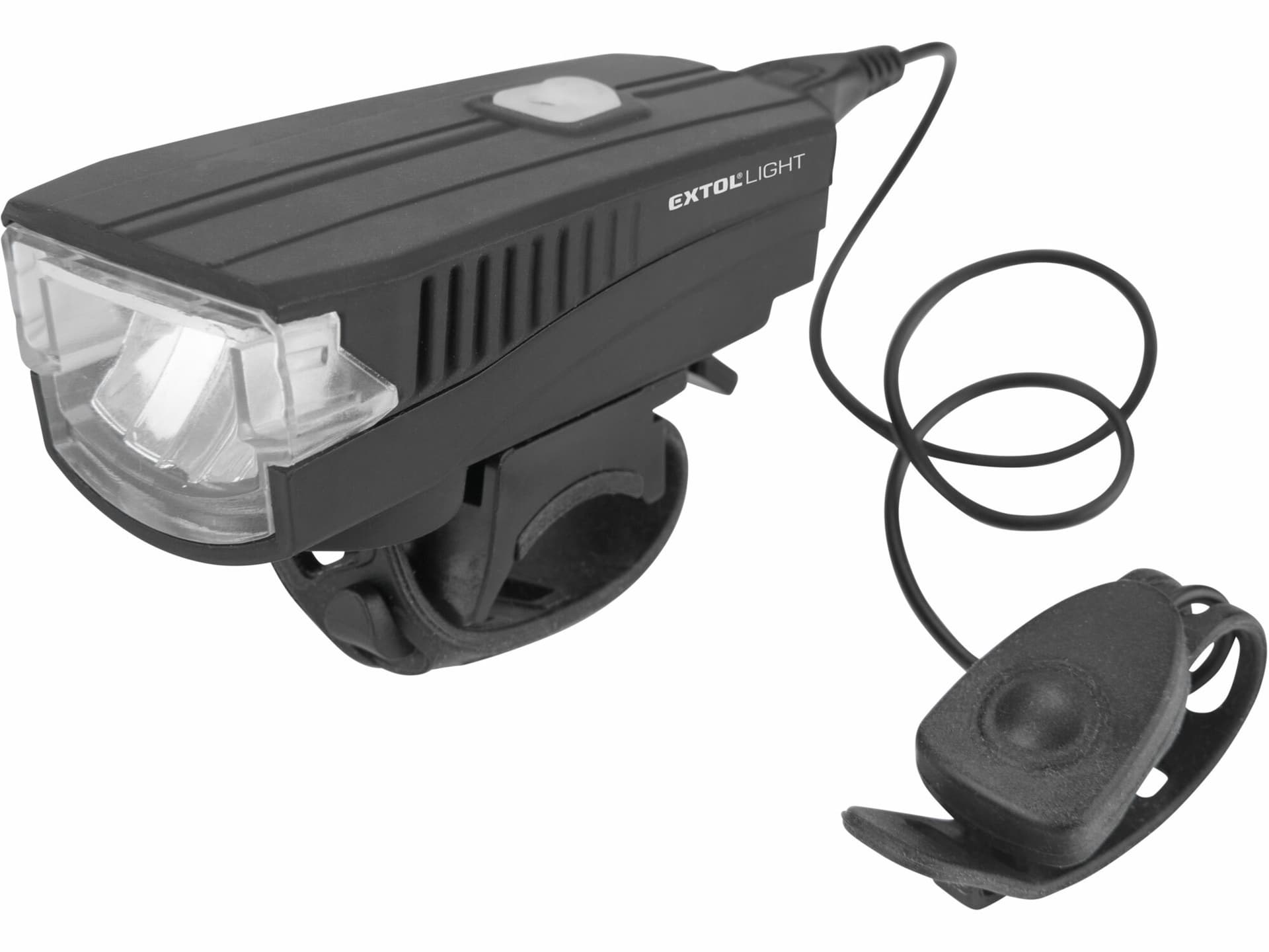 Svítidlo na kolo, 350lm, 1,2Ah Li-Po, IPX4, microUSB nabíjení, klakson