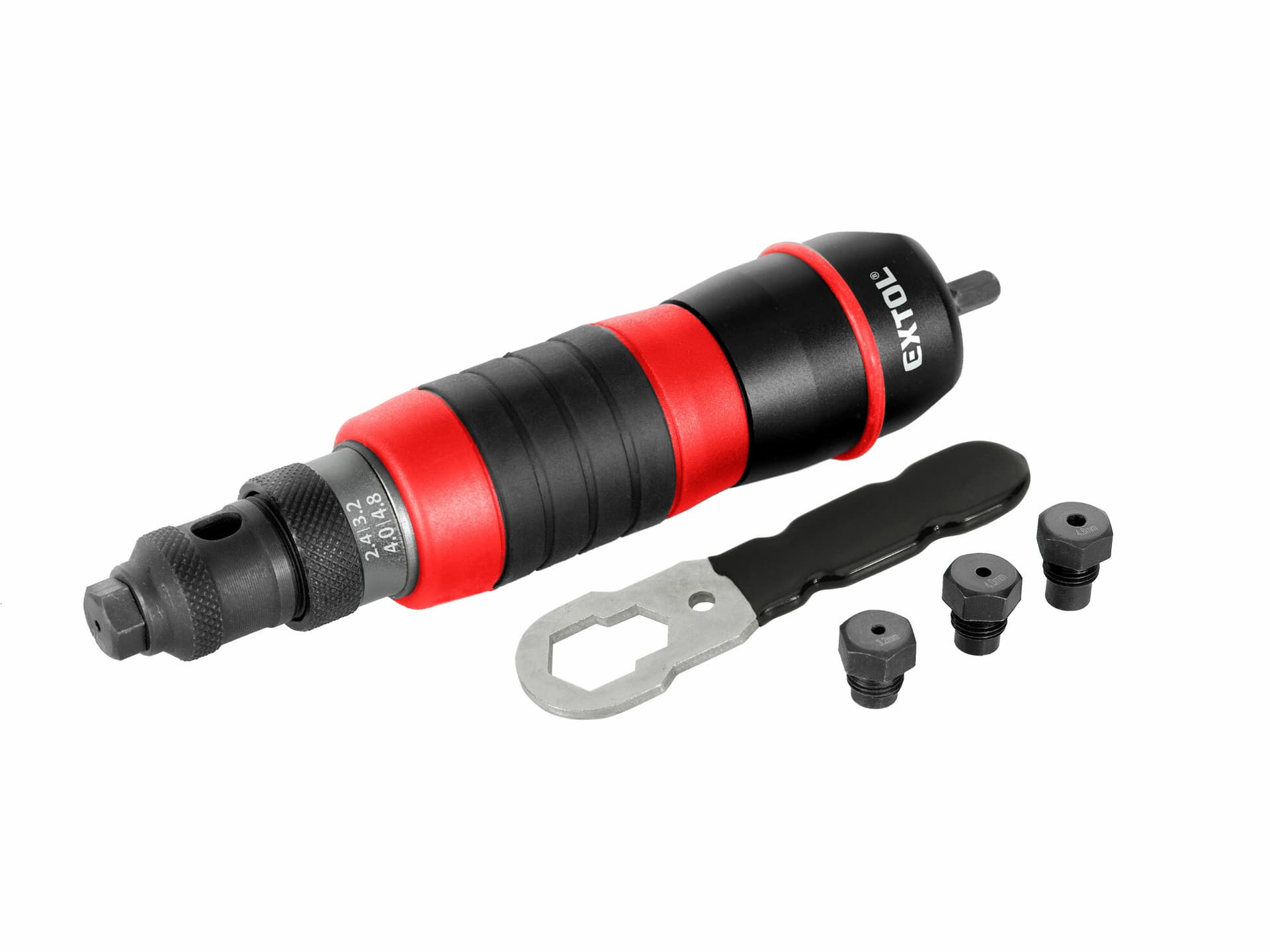 Nástavec na nýtování trhacích nýtů 2,4-4,8mm, pro akumulátorovou šroubovačku