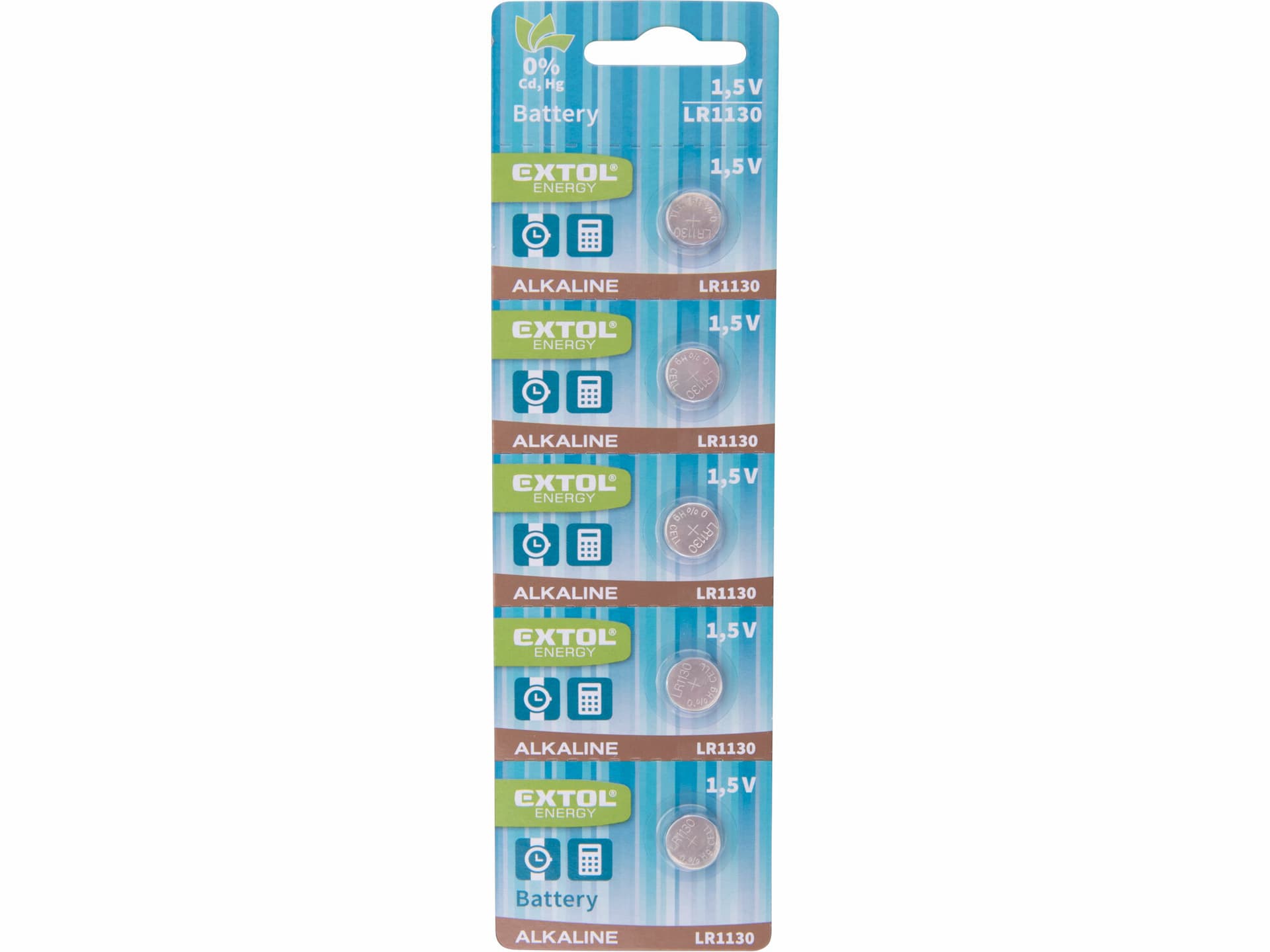 Baterie alkalická 5ks, 1,5V, typ LR54 / LR1130
