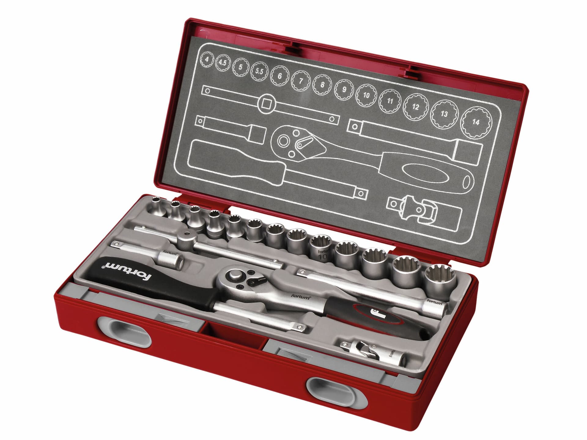 Sada nástrčných klíčů Multi-lock, 1/4", 19ks