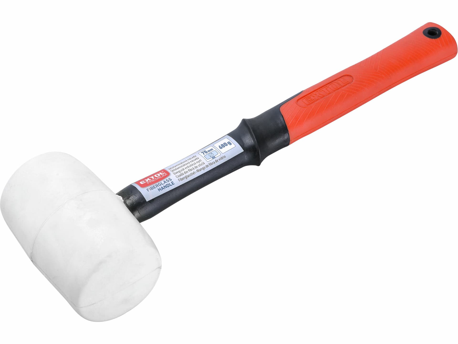 Kladivo gumové bílé sklolaminátová násada, Ø70mm, 680g