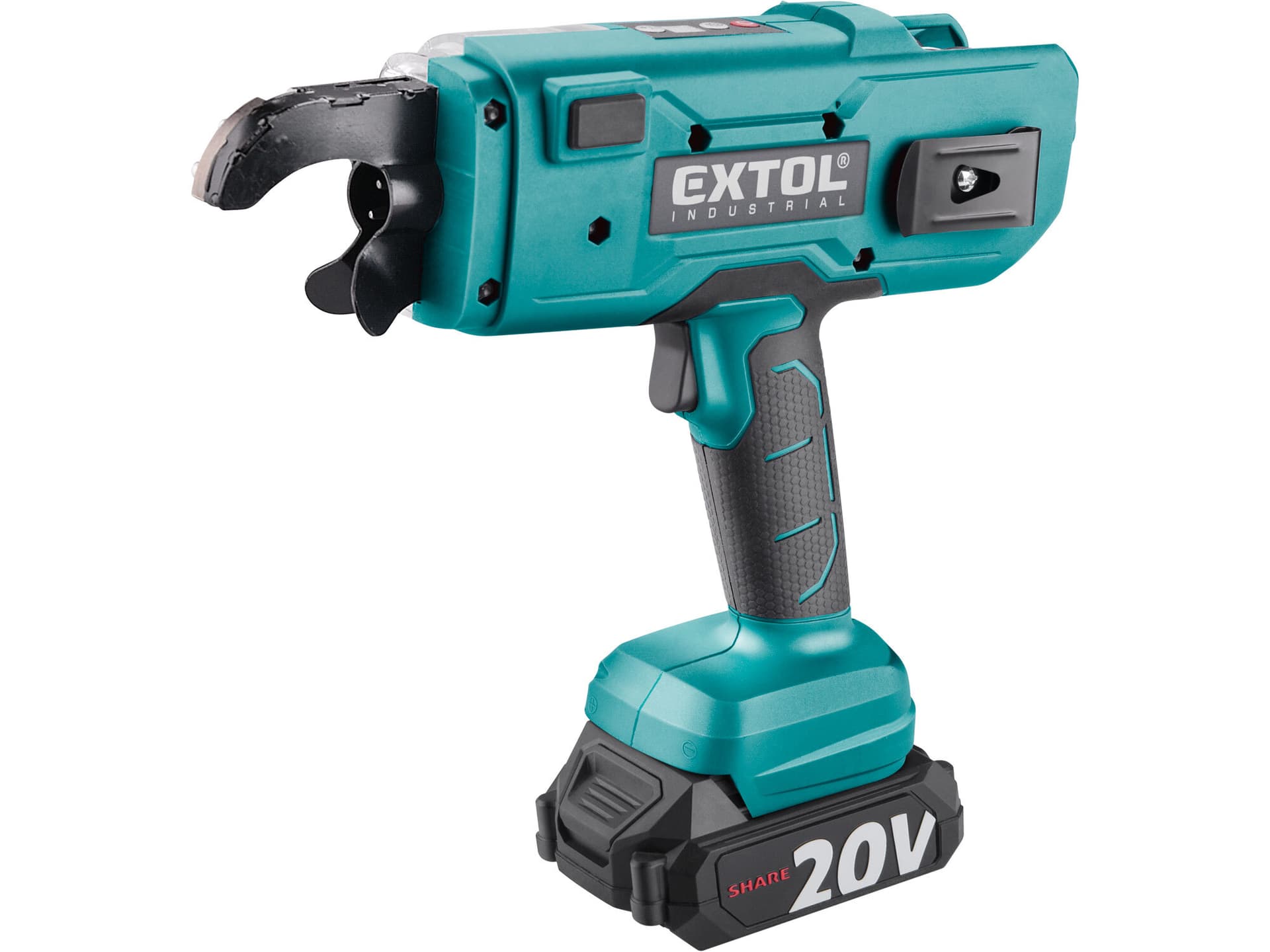 Vazač armatur aku Share20V, 1x 2Ah, drát 0,8mm, oko 8-34mm, bezuhlíkový motor
