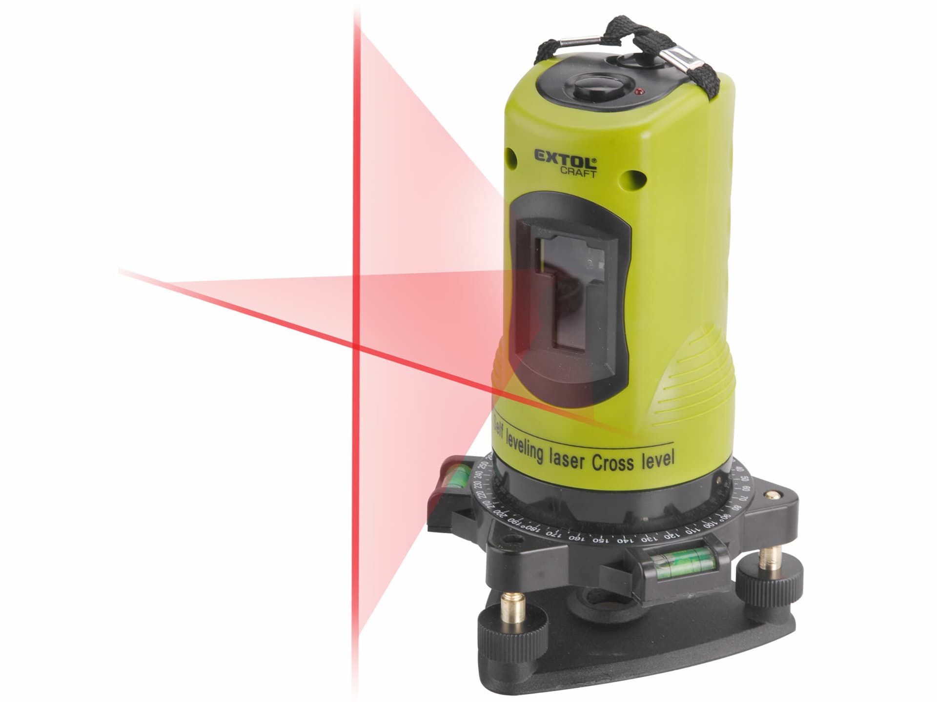 Laser liniový, křížový samonivelační, červený, 1H-1V