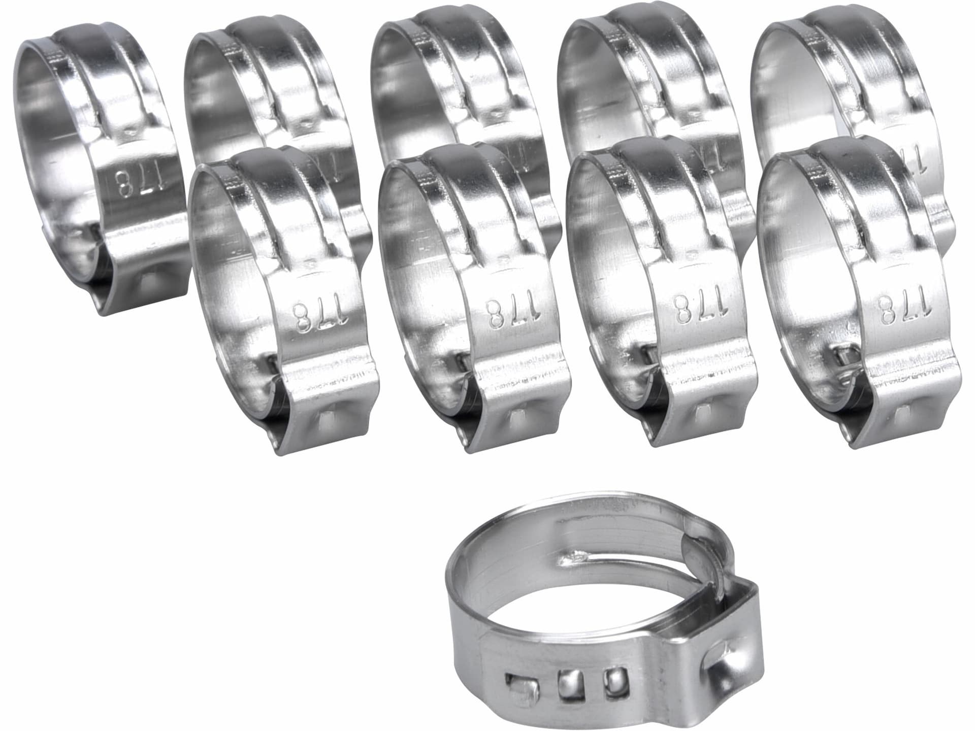 Spona na 3/8" pneumatickou hadici, 10ks, Ø 14.6mm - 17.8mm