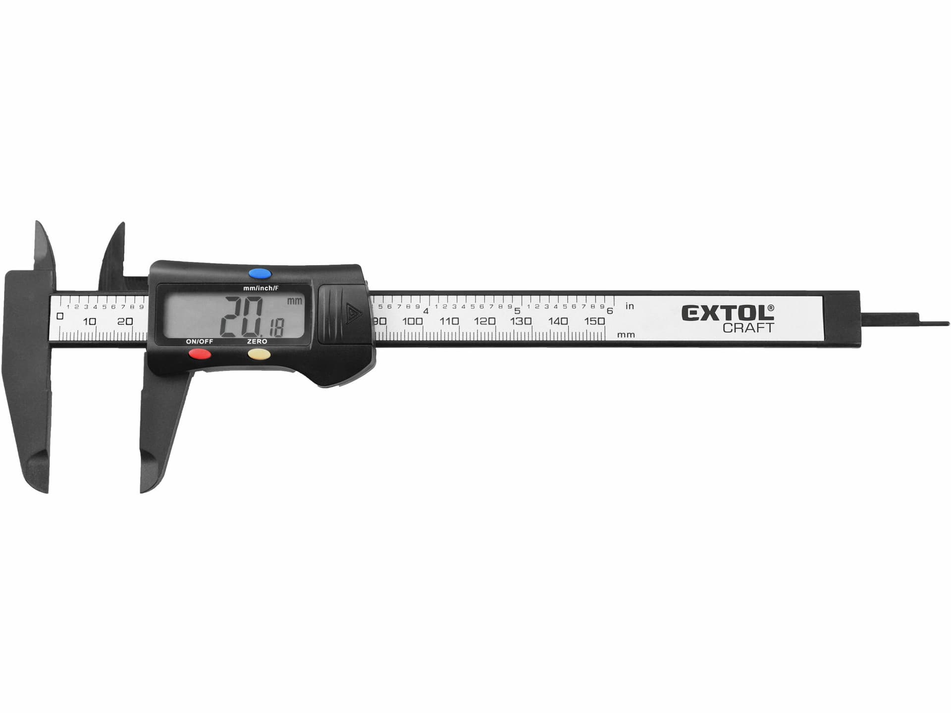 Měřidlo posuvné digitálně plastové, 0-150mm, plastové pouzdro