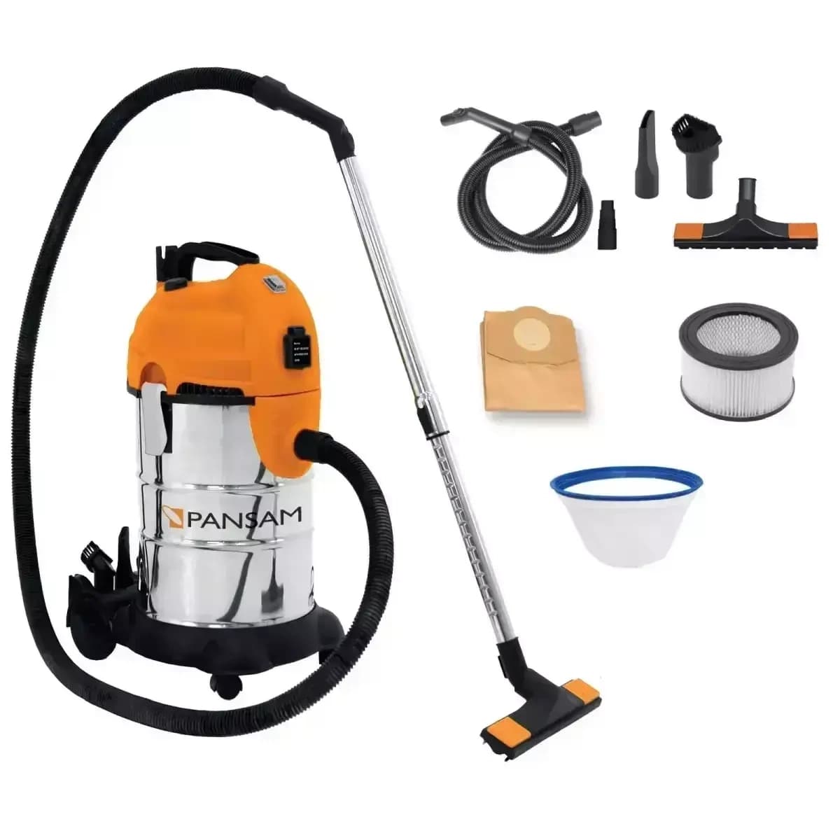 Dílenský vysavač pro vysávání na sucho-mokro, motor 1600W,