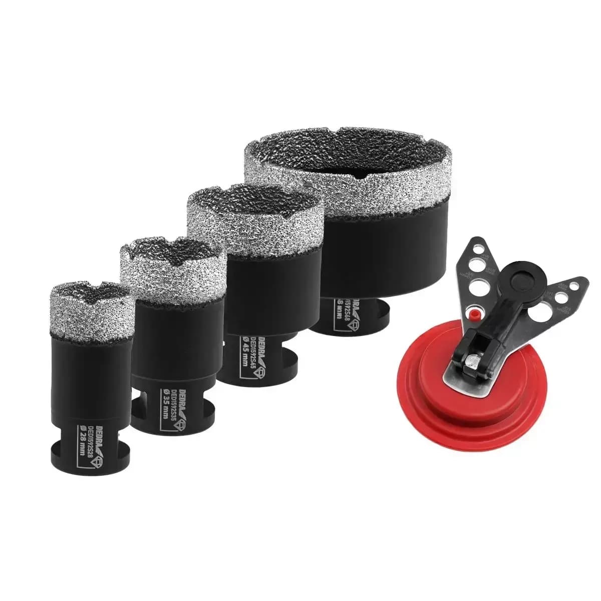 Souprava diamantových korunových vrtáků28,35,45,68mm,vodidlo vrtáků