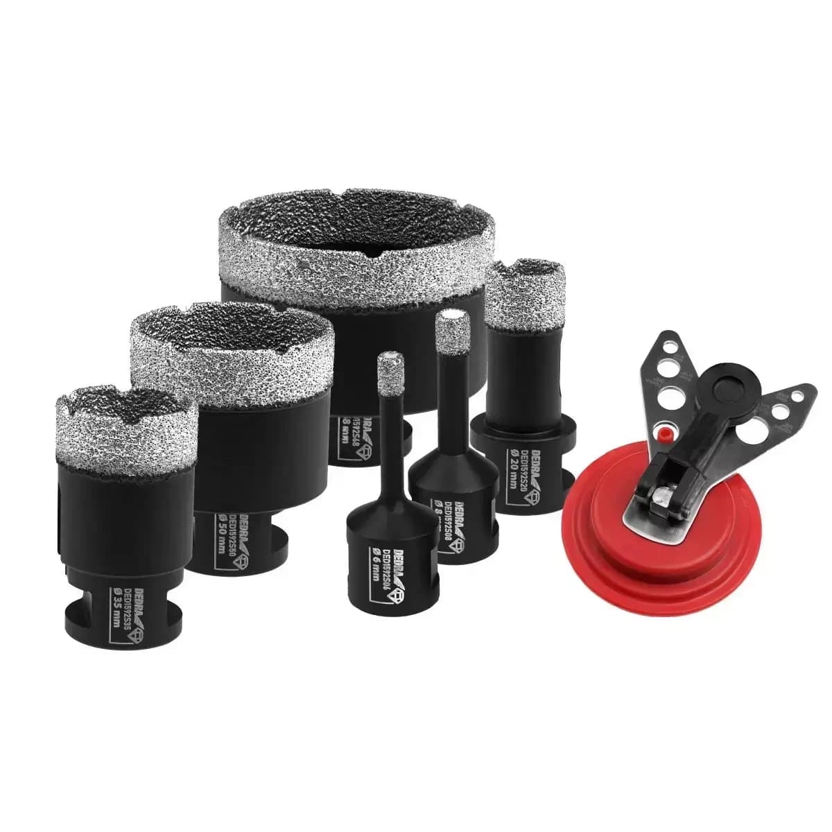 Souprava diamantových korunových vrtáků6,8,20,35,50,68mm,vodidlo vrtáků