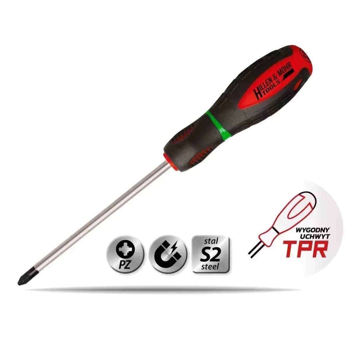 Šroubovák křížový Pozidriv PZ2x150mm,ocels2,držák3-materiálový