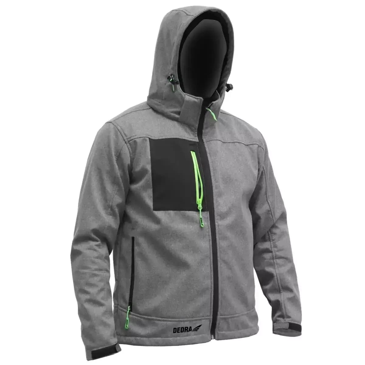 Bunda softshell s kapucí, velk:M, 96%polyester +4%elastan