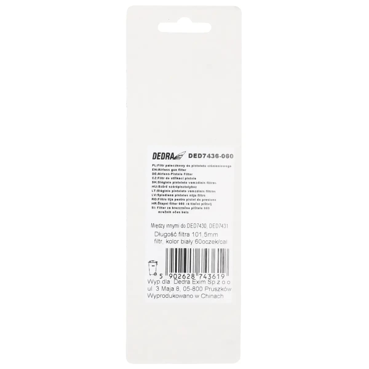 Filtr 60 pro vysokotlak.pistole (DED7436-060) – 7