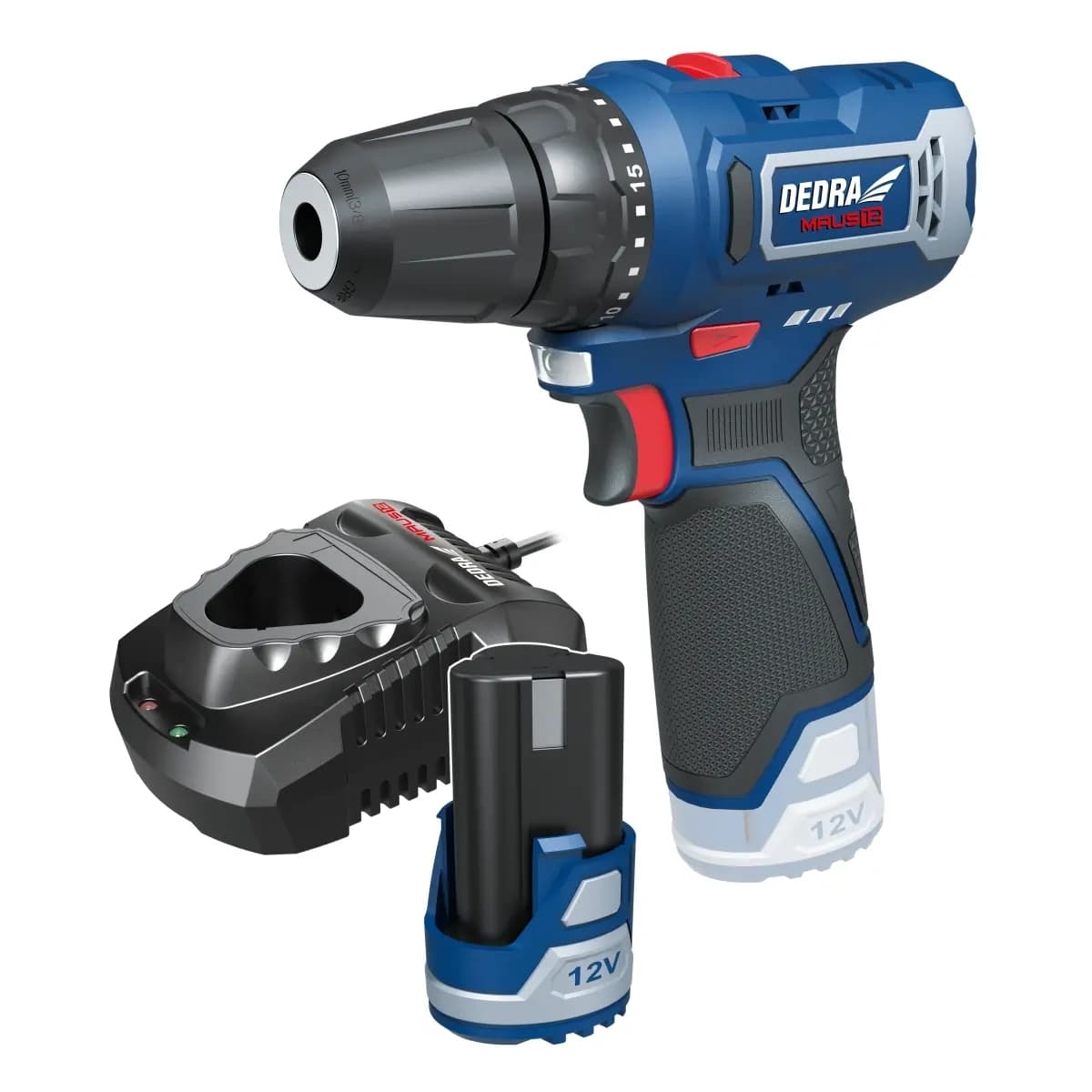 Sada 12V DED7330 vrtačka-stříkačka+DED7302 nabíječka+DED7320 2,0Ah