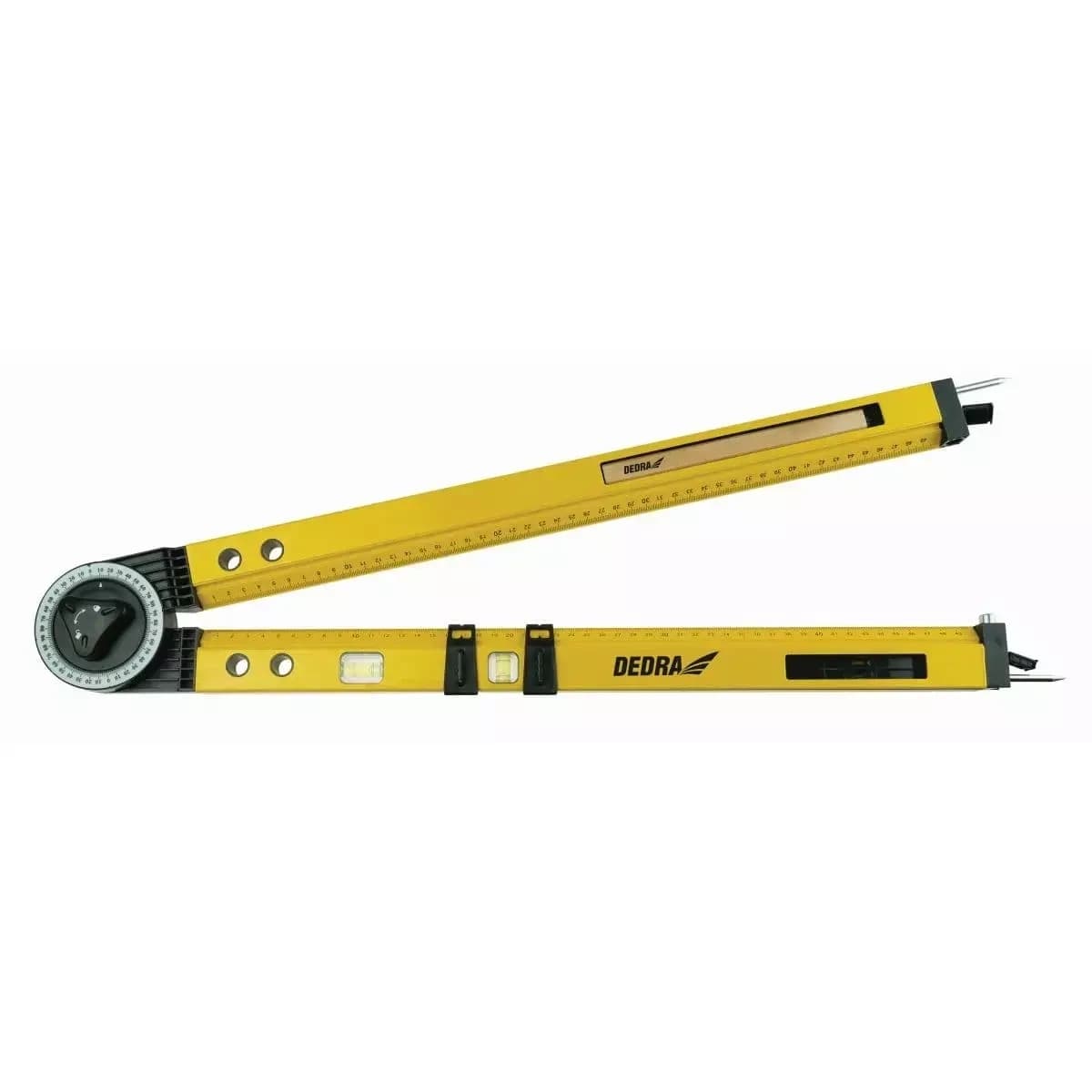 Nastavitelný úhloměr s vodováhou 620mm, 2 libely
