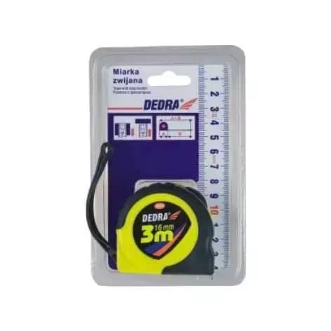 Metr 3 m , šířka 16mm pogumované, stop tlačítko (M382P)