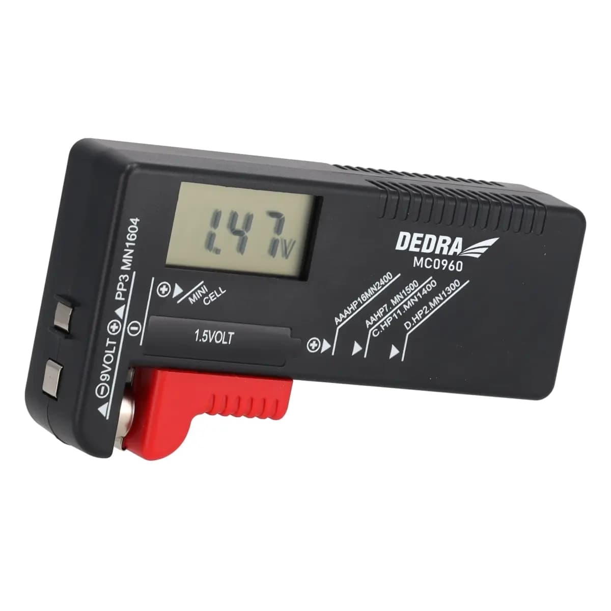 Tester baterií 1,5V, 9V